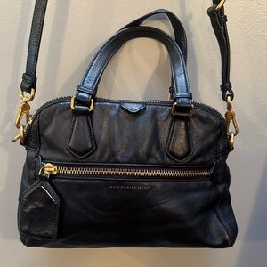 Marc Jacobs Black Satchel with Gold Hardware